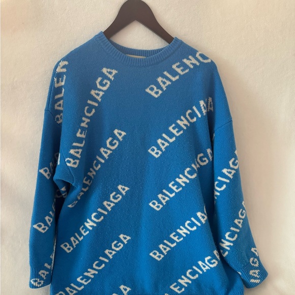 Authentic XS Balenciaga Intarsia Logo Jumper - Picture 7 of 8